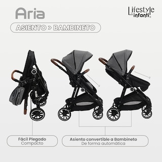 Foto 4 | Foto 4 | Lifestyle By Infanti Carriola Sistema de Viaje Aria Asiento Reversible con Portabebé Color Gris