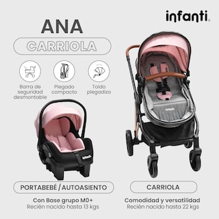 Foto 2 | Foto 2 | Carriola Sistema De Viaje Infanti Ana Convertible A Bambineto Rosa