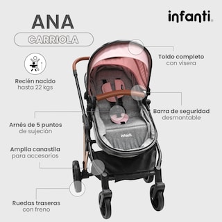 Foto 3 | Foto 3 | Carriola Sistema De Viaje Infanti Ana Convertible A Bambineto Rosa