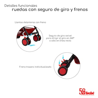 Foto 5 | Foto 5 | Carriola Reversible D' Bebé Baby Bm Roja
