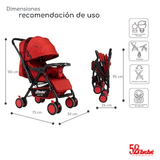 Foto 6 | Foto 6 | Carriola Reversible D' Bebé Baby Bm Roja