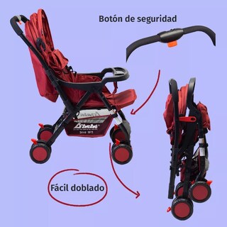 Foto 5 | Foto 5 | Carriola Reversible Para Bebé D Bebe Bm Ligera Y Reclinable Roja