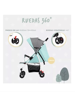 Foto 2 | Foto 2 | Carriola Carreola De Bastón Linium Plegable Bebé Premium Color Agua