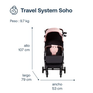 Foto 7 | Foto 7 | Bebesit Travel System Soho Carriola Autoasiento Reclinable Uv