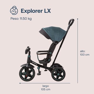 Foto 7 | Foto 7 | Bebesit Triciclo Explorer Lx Reclinable 360° Uv Protección