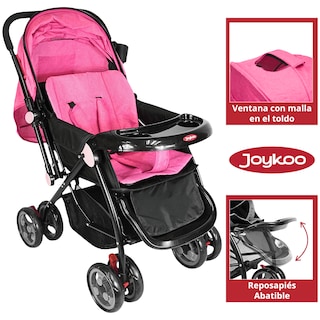 Foto 6 | Foto 6 | Carriola Para Bebé Manubrio Reversible Asiento Reclinable Frenos Y Cinturón De Seguridad Soporta Hasta 15 Kg- Rosa