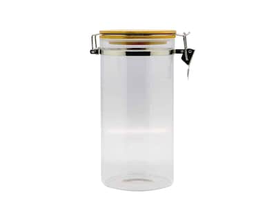 Foto 1 | Foto 1 | Contenedor Hermético Redondo 1 l Good & Good M7-CR0009 Transparente de Cristal/Bambú
