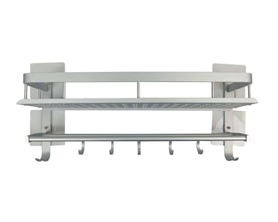 Foto 1 | Foto 1 | Rack de Pared 2 Niveles con Ganchos Good & Good M31-EA0004 color Plata de Aluminio