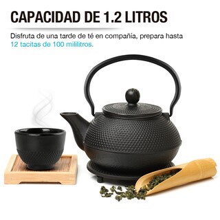 Foto 4 | Foto 4 | Tetera Japonesa de Hierro Fundido 1.2 l Redlemon 80252 Negro