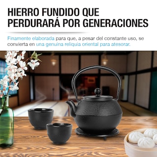 Foto 6 | Foto 6 | Tetera Japonesa de Hierro Fundido 1.2 l Redlemon 80252 Negro