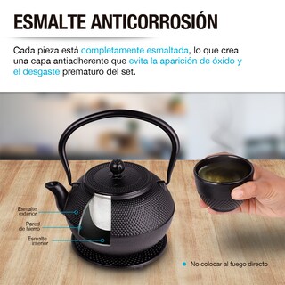 Foto 7 | Foto 7 | Tetera Japonesa de Hierro Fundido 1.2 l Redlemon 80252 Negro
