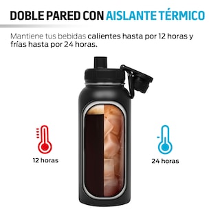 Foto 4 | Foto 4 | Termo de Acero Inoxidable 940 ml Redlemon 79051 Negro