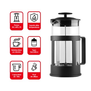 Foto 2 | Foto 2 | Prensa Francesa de Vidrio Redlemon 80219 color Negro con Émbolo de Acero Inoxidable para Café y Té de 1 l