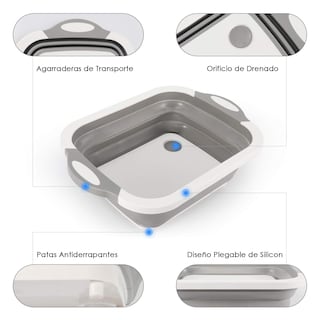 Foto 3 | Foto 3 | Cesta de Cocina Plegable Aquila 3 en 1 con Colador y Tabla para Picar