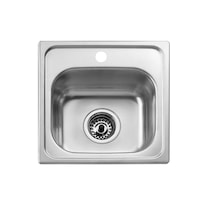 Tarja Sencilla Teka 381.381 1C C/c 1p color Plateado para Empotrar de Acero Inoxidable