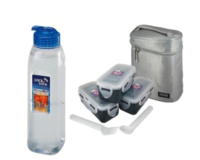 Foto 1 | Foto 1 | Set de Lunch con Botella ce Agua Lock & Lock Hpllunch 900 m color Gris