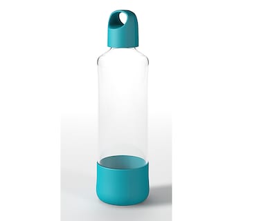 Foto 1 | Foto 1 | Botella Termo de Vidrio Borgonovo de 750ml Transparente con Protector color Azul