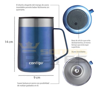 Foto 5 | Foto 5 | Taza Térmica Termo Contigo 214459 Rambler color Azul más Tapa 14 Oz/414 ml