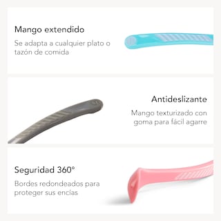 Foto 4 | Foto 4 | Cucharas 4+m Twistshake 2pz color Gris