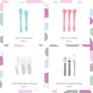 Foto 6 | Foto 6 | Cucharas 4+m Twistshake 2pz color Gris