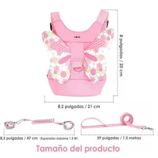 Foto 3 | Foto 3 | Arnés De Seguridad Para Bebé Niños 3 En 1 Con Correa Llave Lab.g Rosa