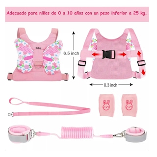 Foto 2 | Foto 2 | 3 En 1 Respirable Arnés Para Seguridad Para Niños 1-10 Años Belug, Rosa Mariposa