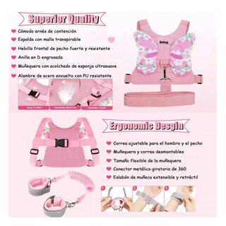 Foto 5 | Foto 5 | 3 En 1 Respirable Arnés Para Seguridad Para Niños 1-10 Años Belug, Rosa Mariposa