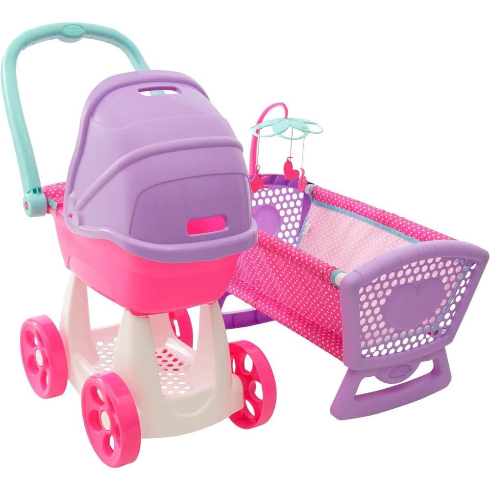 Carriola Mecedora y Cuna para Muñecas Prinsel