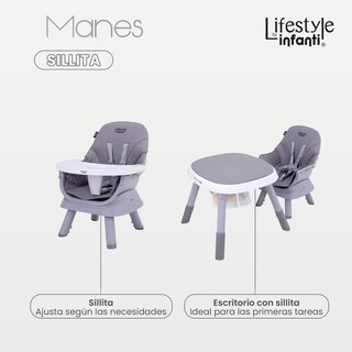 Foto 4 | Foto 4 | Silla Alta Lifestyle By Infanti Manes 7 En 1 Gira 360° Gris