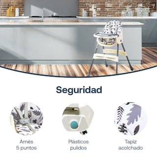 Foto 3 | Foto 3 | Silla Periquera Steps Bebesit Bandeja Y Cinturón 5 Puntos Gris