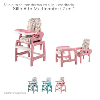 Foto 1 | Foto 1 | Periquera Para Bebe Silla Alta Para Comer Escritorio - Rosa