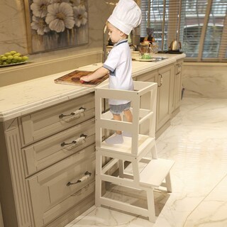 Foto 1 | Foto 1 | Taburete De Cocina Wood City Wooden Kids Montessori Blanco - Venta Internacional.