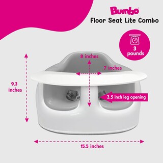Foto 3 | Foto 3 | Asiento De Suelo Para Bebé Bumbo Lite Cool Grey Con Bandeja De 3 A 12 Meses - Venta Internacional.