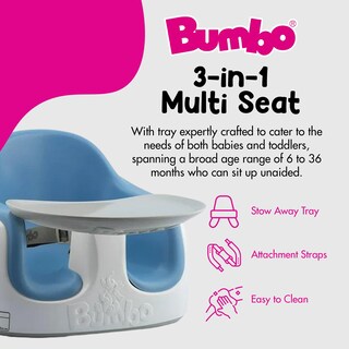 Foto 2 | Foto 2 | Elevador Multiasiento Bumbo 3 En 1 Para Bebés Con Bandeja De Alimentación, Color Azul - Venta Internacional.