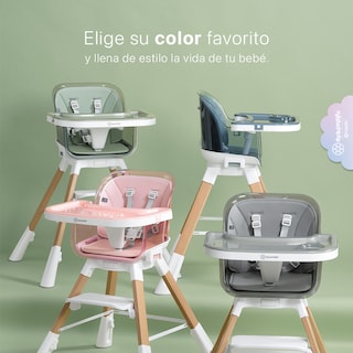 Foto 7 | Foto 7 | Silla Alta Periquera Bebé 3 En 1 Esquimal Rosa Doble Bandeja Para Comer Asiento Giratorio 360° Altura Ajustable