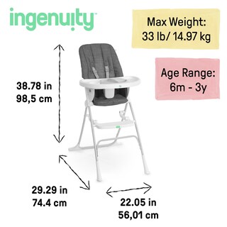 Foto 6 | Foto 6 | Trona Plegable Compacta Ingenuity City Sun Valley Grey - Venta Internacional.