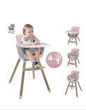Silla Alta Para Bebé De Comer Periquera Ajustable 4 En 1 Color Rosa