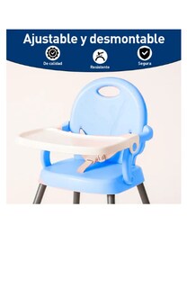 Foto 3 | Foto 3 | Silla Periquera para Bebé Alta Plegable Portátil 3 en 1 Azul