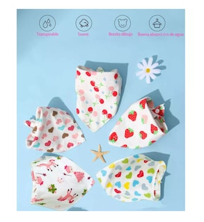 Foto 2 | Foto 2 | Baberos Bandana Absorbentes y Suaves 15 piezas para Bebés