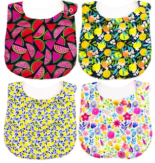 Foto 1 | Foto 1 | Kit de 4 Baberos para Bebé Luulu Frutas Impermeable de Algodón Orgánico