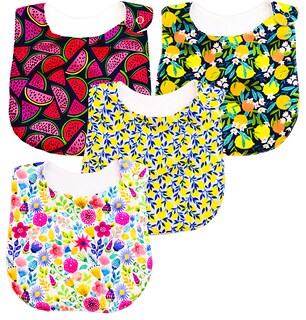 Foto 2 | Foto 2 | Kit de 4 Baberos para Bebé Luulu Frutas Impermeable de Algodón Orgánico