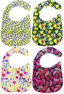 Foto 4 | Foto 4 | Kit de 4 Baberos para Bebé Luulu Frutas Impermeable de Algodón Orgánico