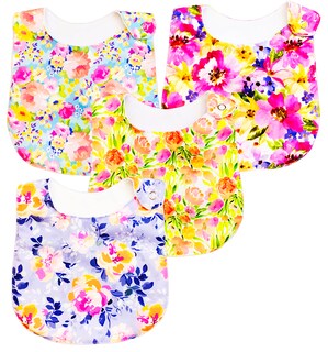 Foto 2 | Foto 2 | Kit de 4 Baberos para Bebé Luulu Acuarela Impermeable de Algodón Orgánico