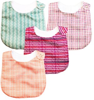 Foto 2 | Foto 2 | Kit 4 Baberos para Bebé Luulu Tejido Boho Impermeable de Algodón Orgánico