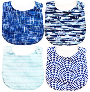 Foto 1 | Foto 1 | Kit 4 Baberos Luulu Textura Azul Impermeable Algodón Orgánico