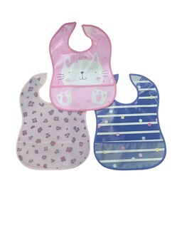 Foto 1 | Foto 1 | Set de 3 Baberos Baby Room de Plástico Suave y Flexible con Bolsa Atrapa Moronas Diferentes Diseños y Colores