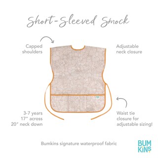 Foto 5 | Foto 5 | Babero Impermeable De Manga Corta Smock Bumkins De 3 A 7 Años, Color Beige Bohemio - Venta Internacional.