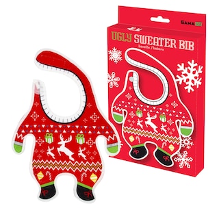 Foto 1 | Foto 1 | Baby Bib Gamago Ugly Christmas Jersey Rojo 30x25 Cm - Venta Internacional.