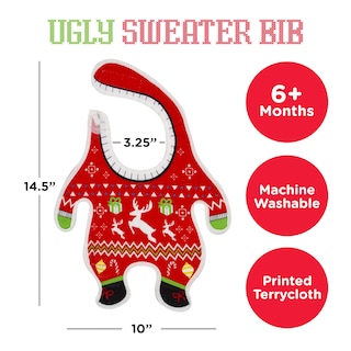 Foto 2 | Foto 2 | Baby Bib Gamago Ugly Christmas Jersey Rojo 30x25 Cm - Venta Internacional.