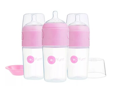 Foto 2 | Foto 2 | Biberón Anticólico POPYUM para Mezclar Fórmula 9oz 260 ml 3 Piezas Rosas